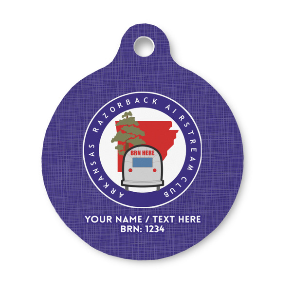 Custom Arkansas Razorback Airstream Club Logo Round Pet ID Tag - Small
