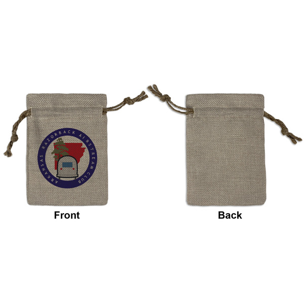 Arkansas Razorback Airstream Club Logo Small Burlap Gift Bag - Front Approval