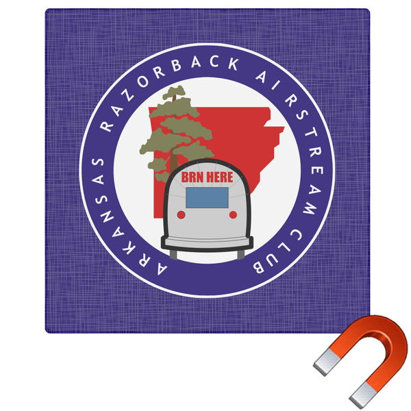 Custom Arkansas Razorback Airstream Club Logo Square Car Magnet - 10"