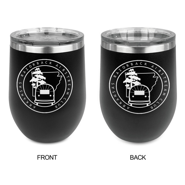 Arkansas Razorback Airstream Club Logo Stainless Wine Tumblers - Black - Double Sided - Approval