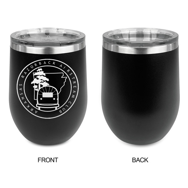 Arkansas Razorback Airstream Club Logo Stainless Wine Tumblers - Black - Single Sided - Approval