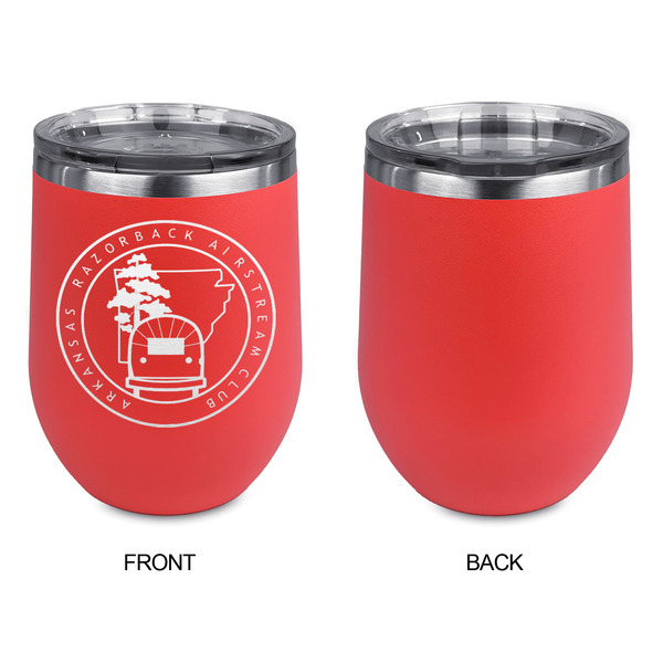 Arkansas Razorback Airstream Club Logo Stainless Wine Tumblers - Coral - Single Sided - Approval
