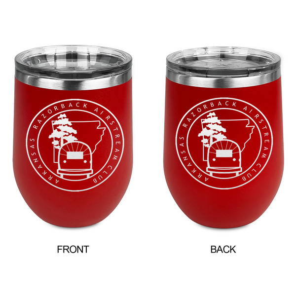 Arkansas Razorback Airstream Club Logo Stainless Wine Tumblers - Red - Double Sided - Approval