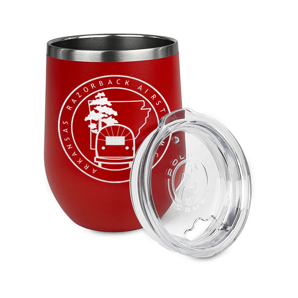 Arkansas Razorback Airstream Club Logo Stainless Wine Tumblers - Red - Single Sided - Alt View