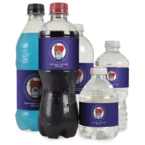 Arkansas Razorback Airstream Club Logo Water Bottle Label - Multiple Bottle Sizes