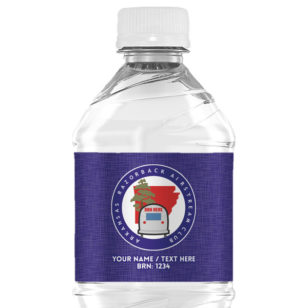 Custom Arkansas Razorback Airstream Club Logo Water Bottle Labels - Custom Sized