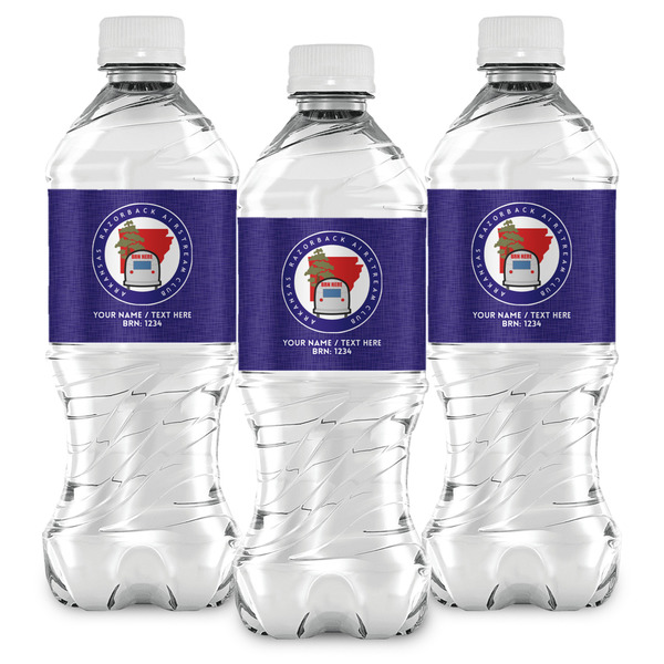 Arkansas Razorback Airstream Club Logo Water Bottle Labels - Front View