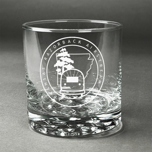 Custom Arkansas Razorback Airstream Club Logo Whiskey Glass - Engraved