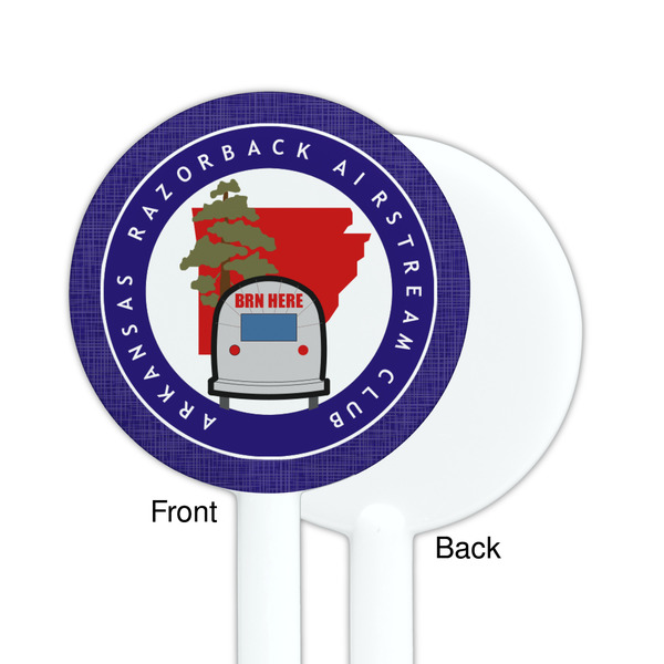 Arkansas Razorback Airstream Club Logo White Plastic 5.5" Stir Stick - Single Sided - Round - Front & Back