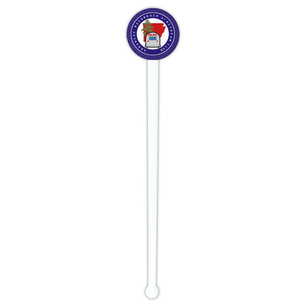 Arkansas Razorback Airstream Club Logo White Plastic 7" Stir Stick - Round - Single Stick