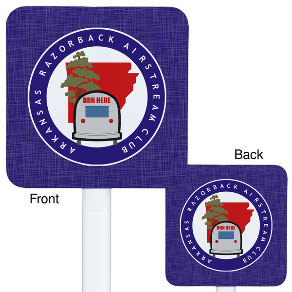 Arkansas Razorback Airstream Club Logo White Plastic Stir Stick - Double Sided - Front & Back