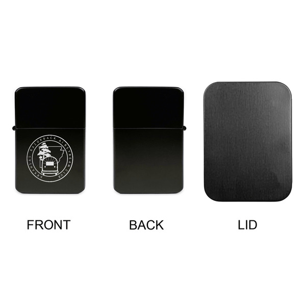 Arkansas Razorback Airstream Club Logo Windproof Lighters - Black, Single Sided, No Lid - APPROVAL
