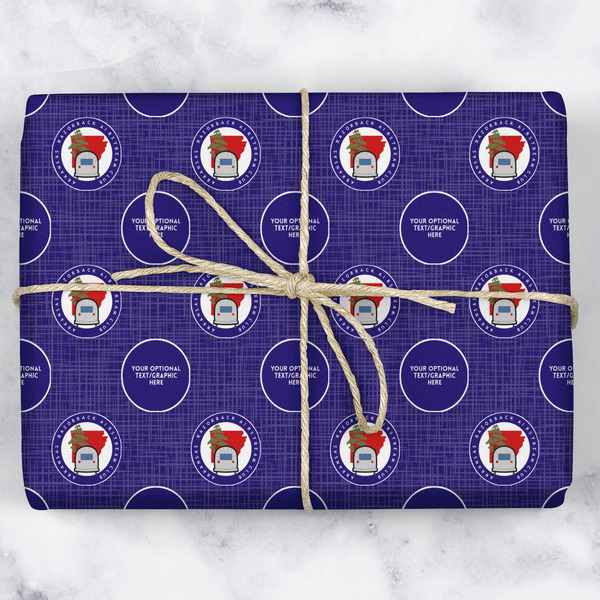 Arkansas Razorback Airstream Club Logo Wrapping Paper Roll - Matte - Wrapped Box
