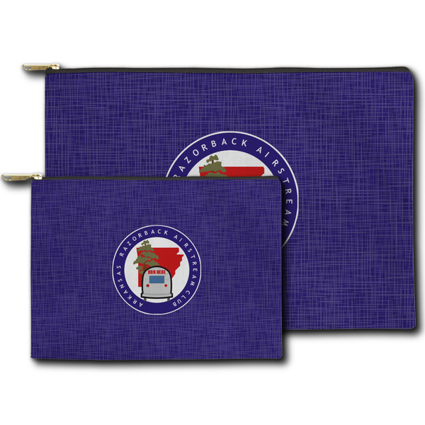 Arkansas Razorback Airstream Club Logo Zippered Pouches - Size Comparison