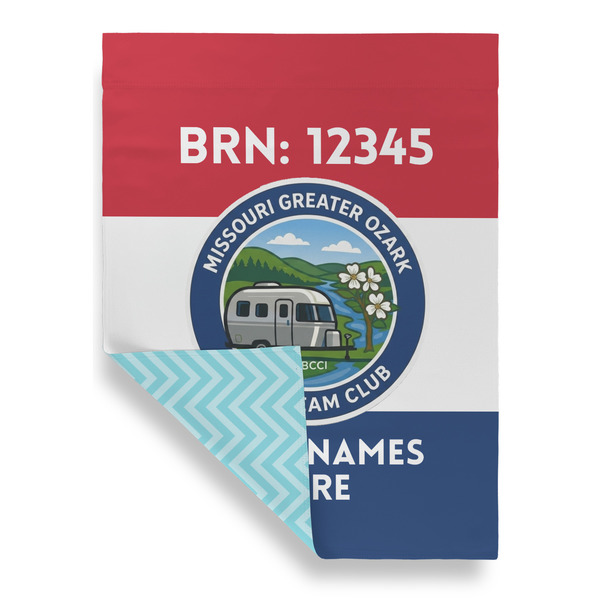 Missouri Greater Ozark Airstream Club Garden Flags - Large - Double Sided - FRONT FOLDED