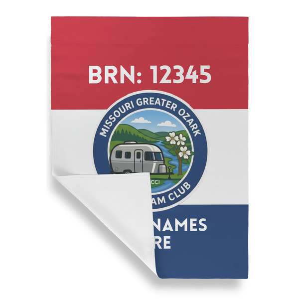 Missouri Greater Ozark Airstream Club Garden Flags - Large - Single Sided - FRONT FOLDED