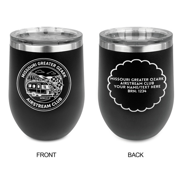 Missouri Greater Ozark Airstream Club Stainless Wine Tumblers - Black - Double Sided - Approval