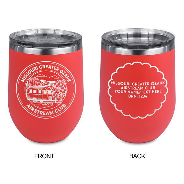 Missouri Greater Ozark Airstream Club Stainless Wine Tumblers - Coral - Double Sided - Approval