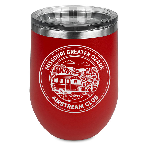 Custom Missouri Greater Ozark Airstream Club Stemless Stainless Steel Wine Tumbler - Red - Double-Sided