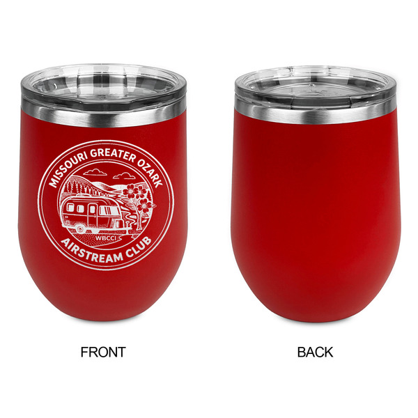 Missouri Greater Ozark Airstream Club Stainless Wine Tumblers - Red - Single Sided - Approval
