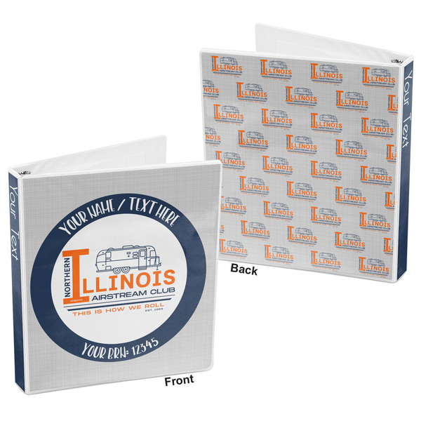 Northern Illinois Airstream Club Logo 3-Ring Binder - 1" - Front and Back
