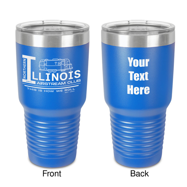 Custom Northern Illinois Airstream Club Logo 30 oz Stainless Steel Tumbler - Royal Blue - Double-Sided