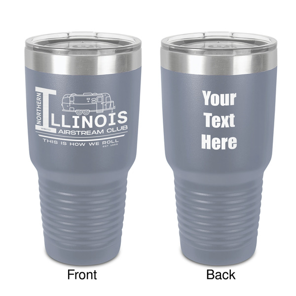 Custom Northern Illinois Airstream Club Logo 30 oz Stainless Steel Tumbler - Grey - Double-Sided