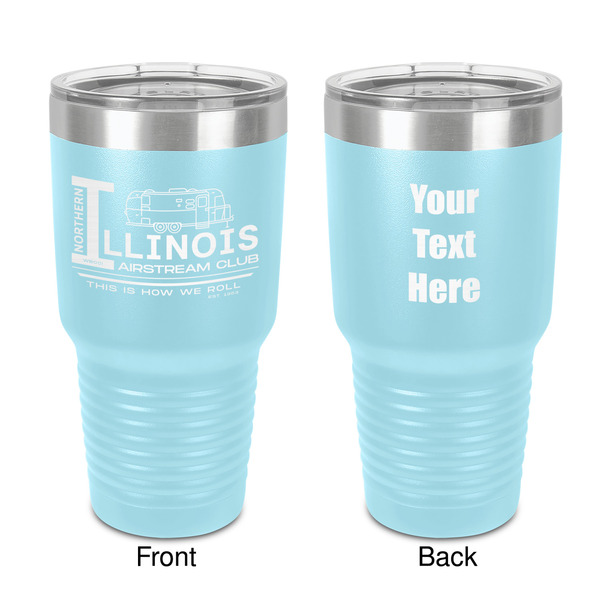 Custom Northern Illinois Airstream Club Logo 30 oz Stainless Steel Tumbler - Teal - Double-Sided