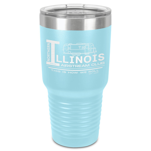 Custom Northern Illinois Airstream Club Logo 30 oz Stainless Steel Tumbler - Teal - Single-Sided