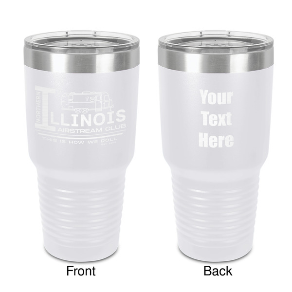 Custom Northern Illinois Airstream Club Logo 30 oz Stainless Steel Tumbler - White - Double-Sided