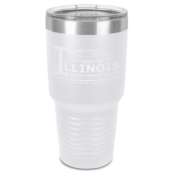Custom Northern Illinois Airstream Club Logo 30 oz Stainless Steel Tumbler - White - Single-Sided