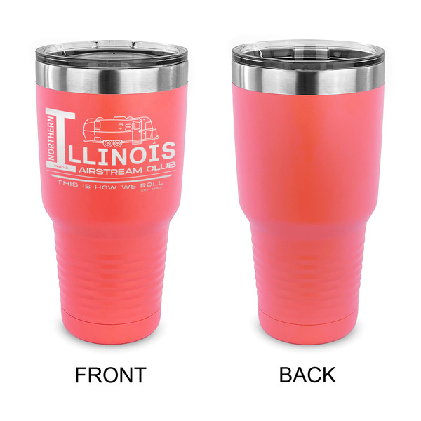 Northern Illinois Airstream Club Logo 30 oz Stainless Steel Ringneck Tumblers - Coral - Single Sided - APPROVAL