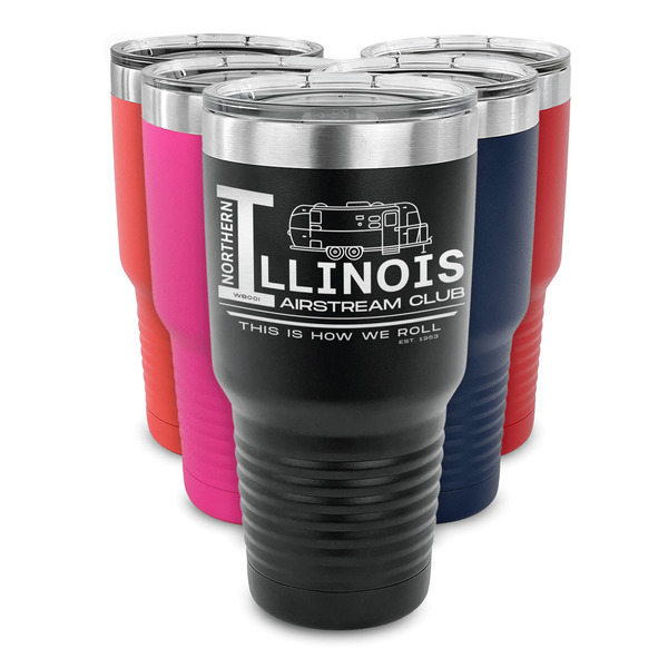 Northern Illinois Airstream Club Logo 30 oz Stainless Steel Ringneck Tumblers - Parent/Main