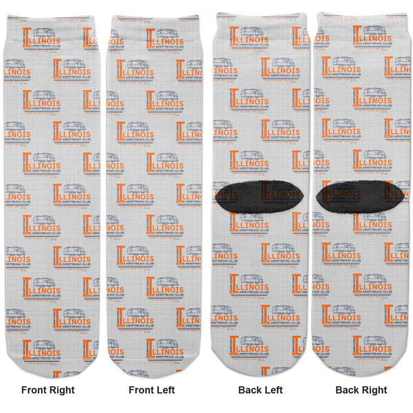 Northern Illinois Airstream Club Logo Adult Crew Socks - Double Pair - Front and Back - Apvl