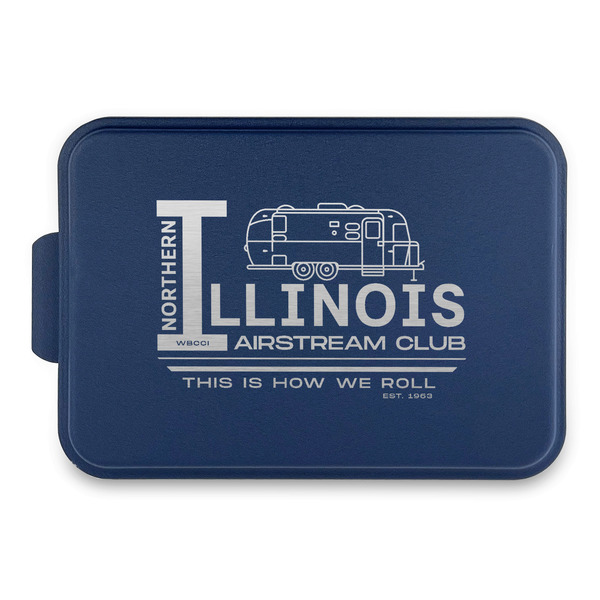 Custom Northern Illinois Airstream Club Logo Aluminum Baking Pan with Navy Lid