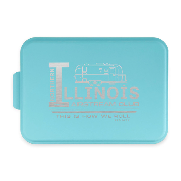 Custom Northern Illinois Airstream Club Logo Aluminum Baking Pan with Teal Lid