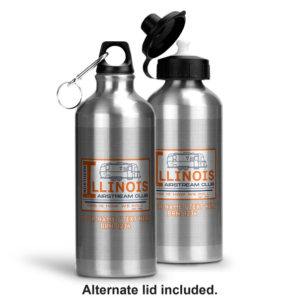 Northern Illinois Airstream Club Logo Aluminum Water Bottle - Alternate lid options