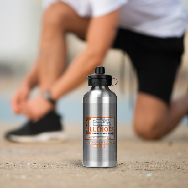 Northern Illinois Airstream Club Logo Aluminum Water Bottle - Silver LIFESTYLE