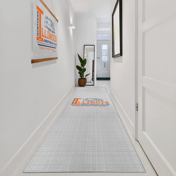 Northern Illinois Airstream Club Logo Area Rug Sizes - In Context (vertical)