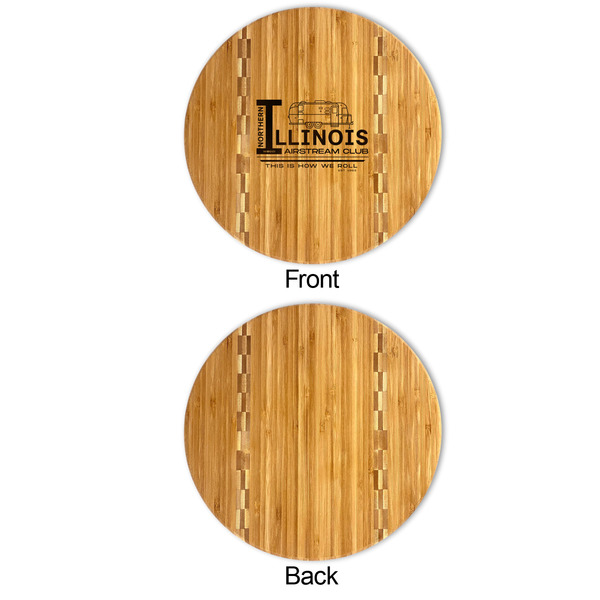 Northern Illinois Airstream Club Logo Bamboo Cutting Board - Front & Back