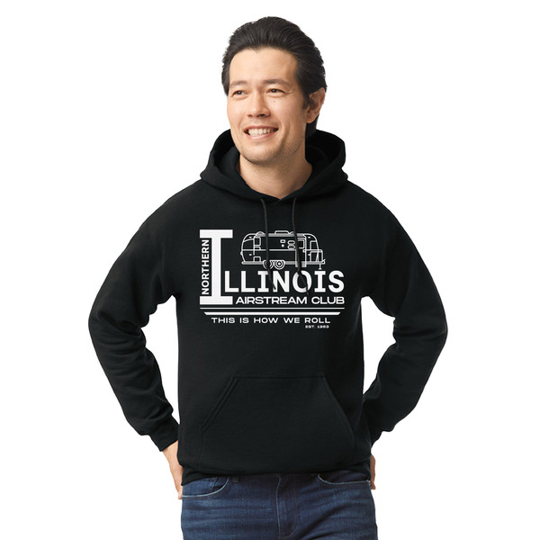 Custom Northern Illinois Airstream Club Logo Hoodie - Black