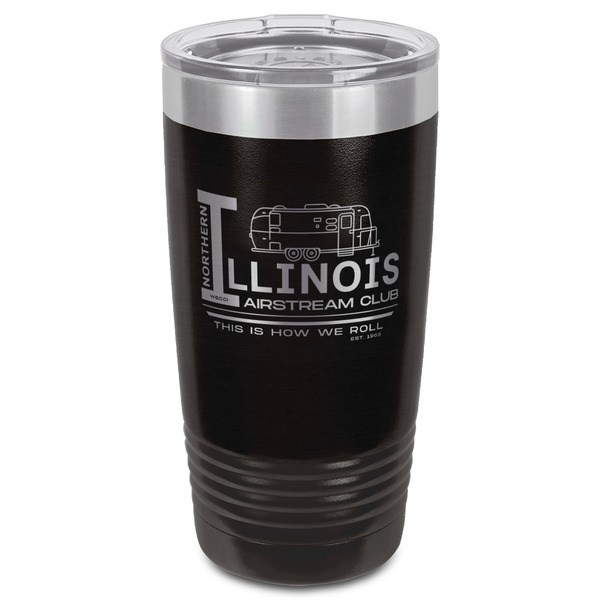 Northern Illinois Airstream Club Logo Black Polar Camel Tumbler - 20oz - Front