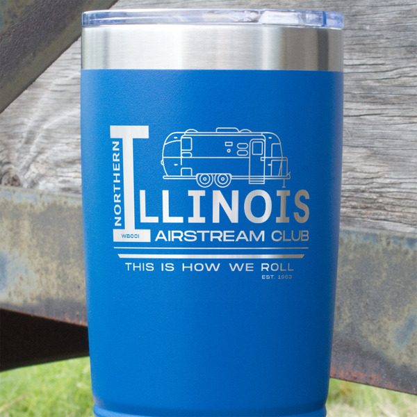 Northern Illinois Airstream Club Logo Blue Polar Camel Tumbler - 20oz - Close Up