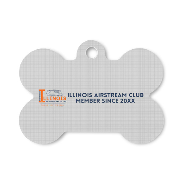 Custom Northern Illinois Airstream Club Logo Bone Shaped Dog ID Tag - Small
