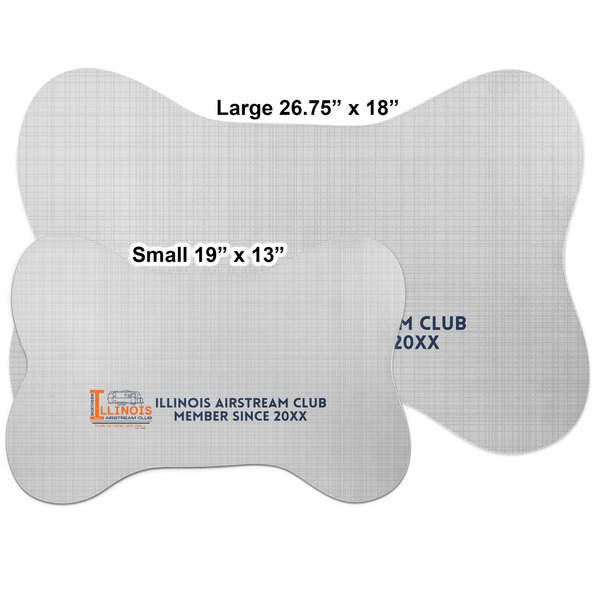 Northern Illinois Airstream Club Logo Bone Shaped Mat Comparison