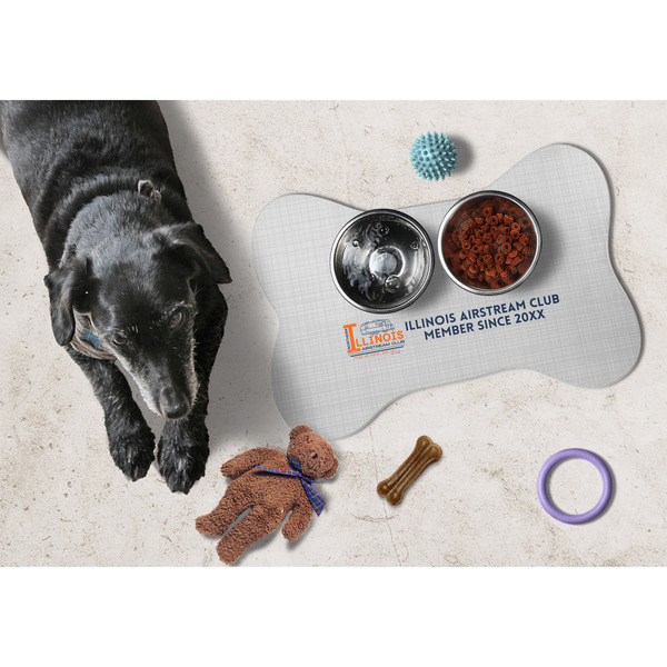 Northern Illinois Airstream Club Logo Bone Shaped Mat w/ Food & Water