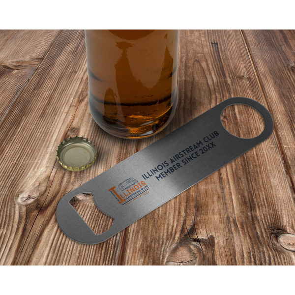 Northern Illinois Airstream Club Logo Bottle Opener - In Use
