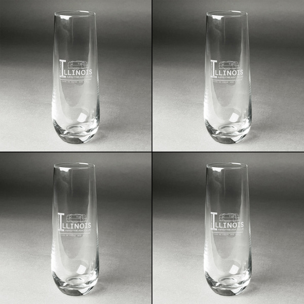 Northern Illinois Airstream Club Logo Champagne Flute - Set of 4 - Approval