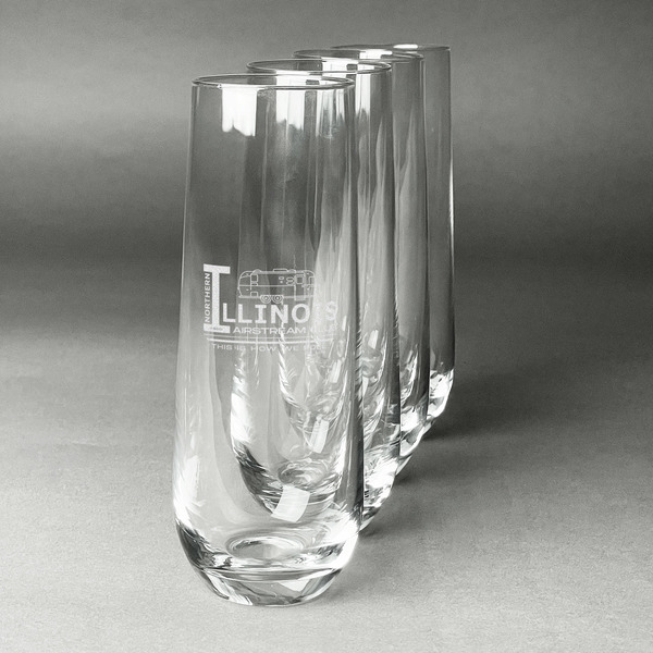 Northern Illinois Airstream Club Logo Champagne Flute - Set of 4 - Front/Main
