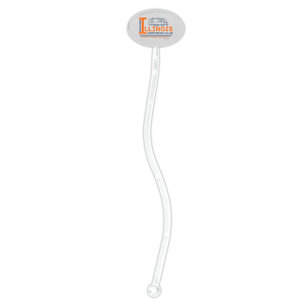 Northern Illinois Airstream Club Logo Clear Plastic 7" Stir Stick - Oval - Single Stick